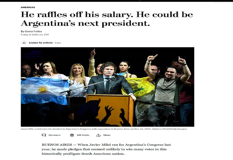 Según The Washington Post, Milei 