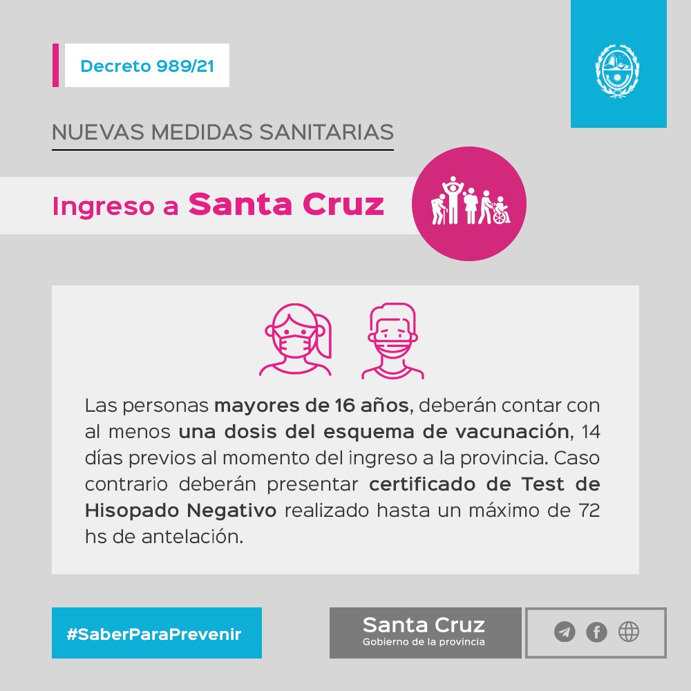 Ramon Santos: para el ingreso a la provincia es obligatorio estar vacunado sino se hace un hisopado