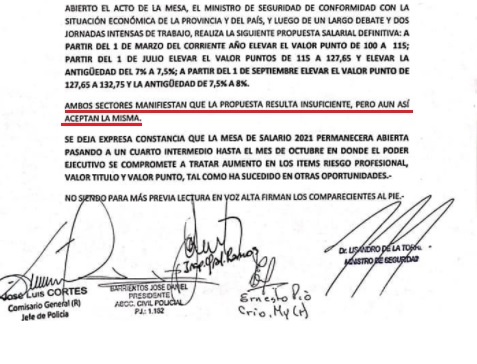 Policías de Santa Cruz aceptaron la propuesta salarial del Gobierno, pero 