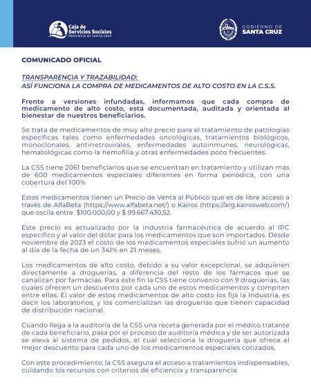 Explican el funcionamiento en la compra de medicamentos de alto costo en la Caja de Servicios Sociales