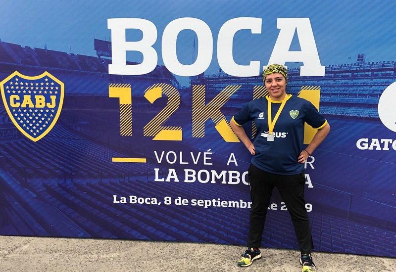 Cristina “Kitty” Chacoma participó de la corrida 12 K Boca Jrs en Buenos Aires