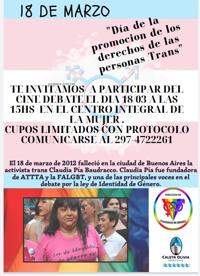 Cine debate por el Día de la promoción de los derechos de las personas Trans