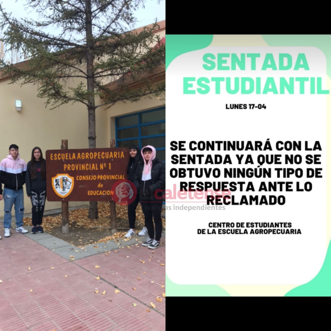 Sentada estudiantil en Gregores: 