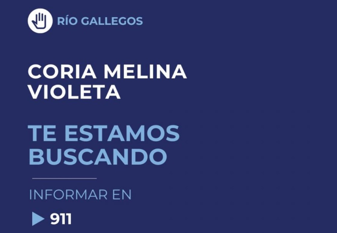 Río Gallegos: Se solicita colaboración para dar con el paradero de Melina Violeta Coria