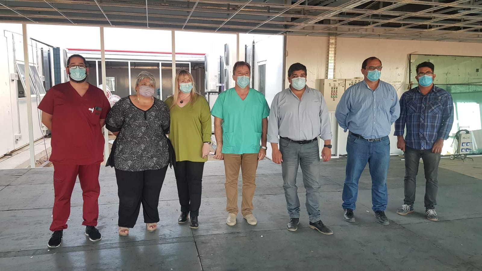 Supervisan el avance de la construcción de los hospitales modulares en Caleta Olivia y Pico Truncado