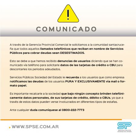 Servicios Públicos advierte sobre llamadas telefónicas fraudulentas