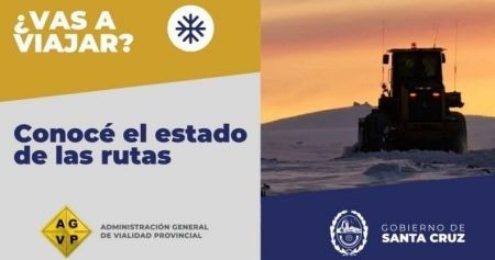 Temporada invernal: Conocé hoy el estado de rutas provinciales y nacionales en Santa Cruz