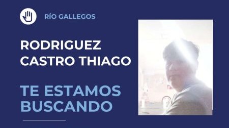Se solicita colaboración para dar con el paradero de Thiago Alexander Rodríguez Castro