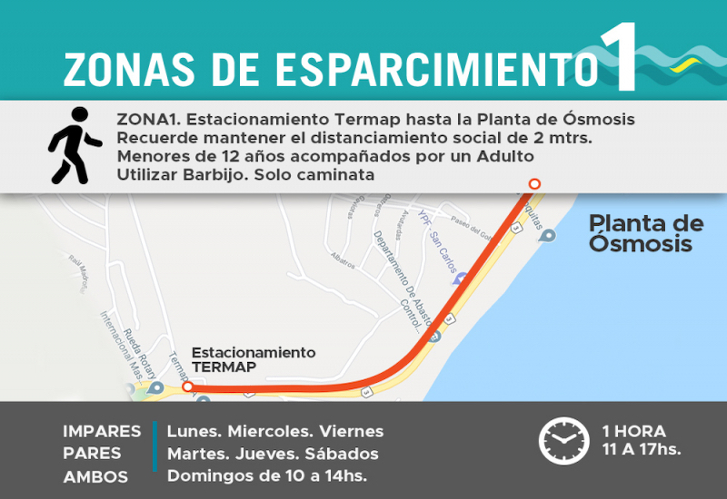 A partir de este miercoles Caleta Olivia tendrá cuatro circuitos habilitados para caminatas