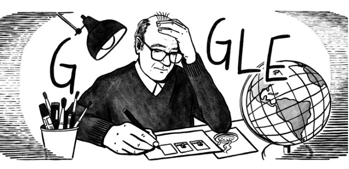 Google homenajea a Quino en 25 países con un tributo en blanco y negro