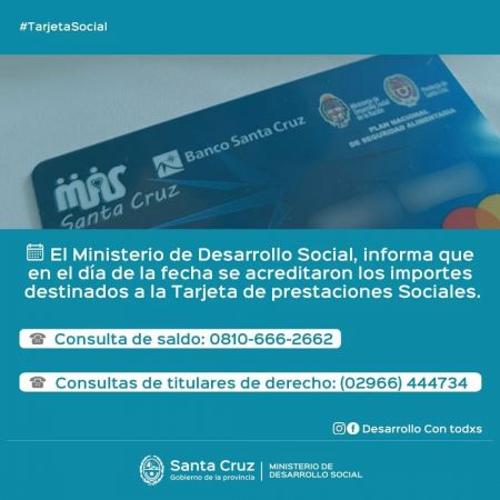 Se acreditó el pago de Tarjeta de Prestaciones Sociales