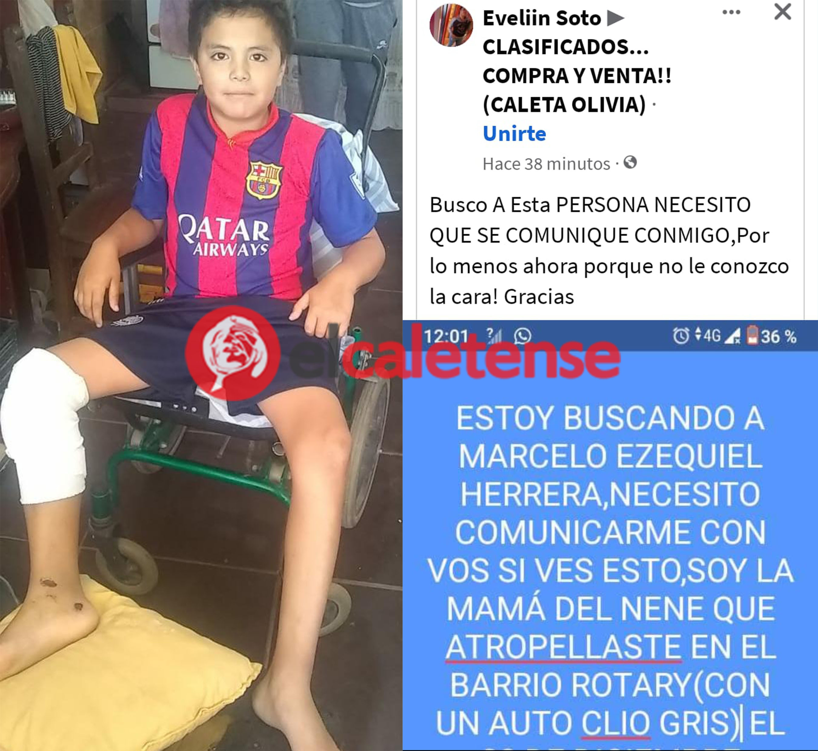 Caleta Olivia: Una mujer busca al hombre que atropelló a su hijo en el Barrio Rotary 23 