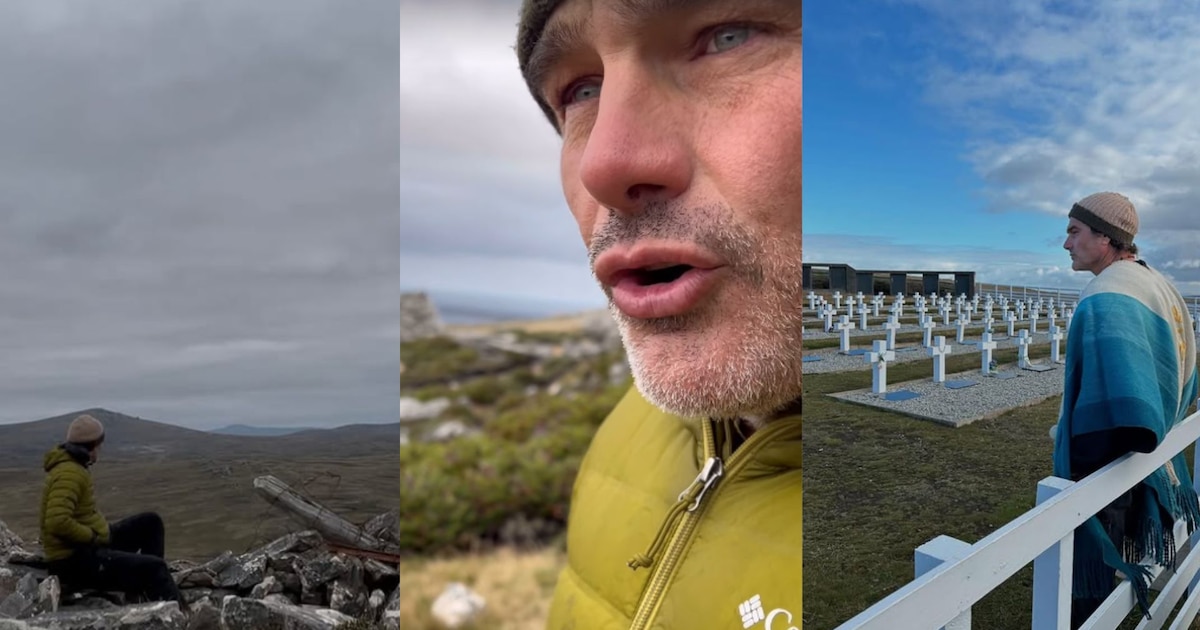 Hernán Drago viajó a las Malvinas con veteranos y compartió su vivencia en redes