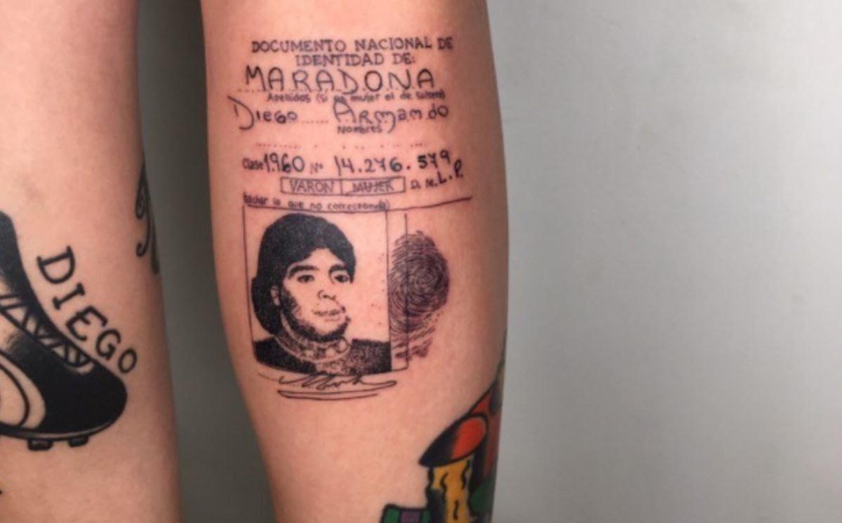 Se tatuó el DNI de Diego Maradona y recibió una respuesta de Gianinna que la dejó sin palabras