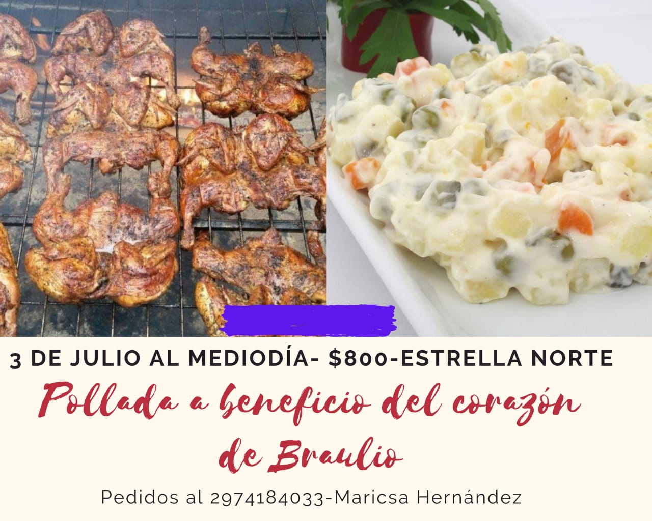 Organizan venta de pollo a beneficio 