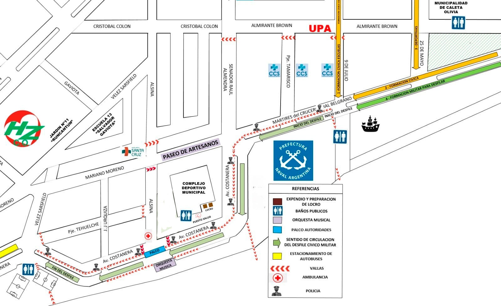 Caleta Olivia será sede del acto central por el 25 de Mayo, con un gran desfile cívico-militar