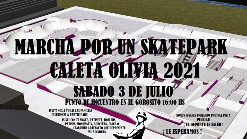 Marcha por un SkatePark en Caleta Olivia 