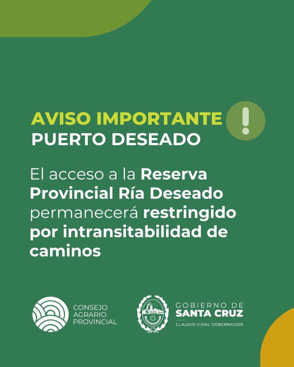 Restringen el ingreso a la Reserva Natural Ría Deseado por el deterioro de los caminos