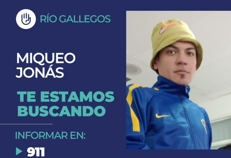 Buscan a Jonás Miqueo de 31 años de edad en la ciudad de Río Gallegos
