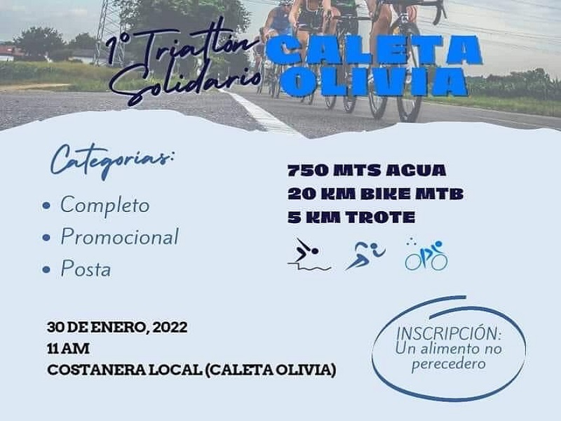 Llega la primera fecha de Triatlón en Caleta Olivia