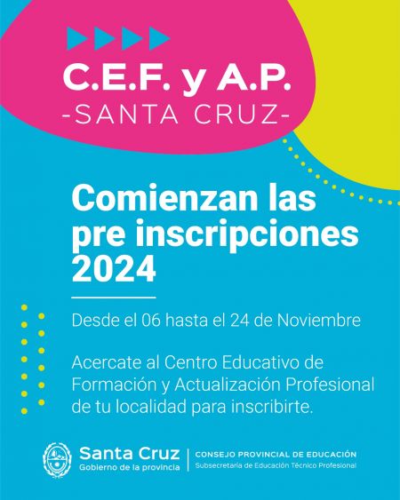 Se abrieron las preinscripciones de Formación en Oficio en la provincia de Santa Cruz