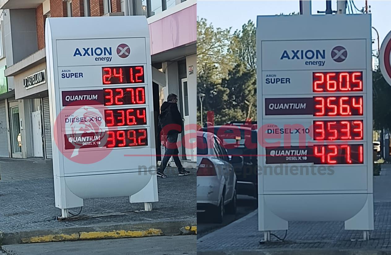 AXION aumentó entre 5 y 9 % el valor de sus combustibles 