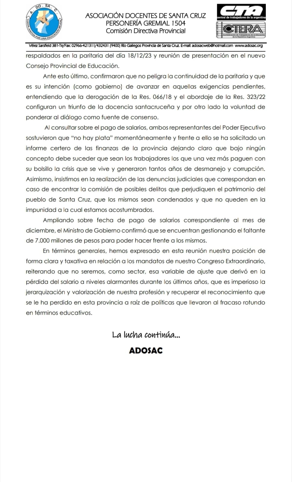 SPSE desmiente al Municipio: la inundación en calle Gotti responde a la inexistencia de una red pluvial
