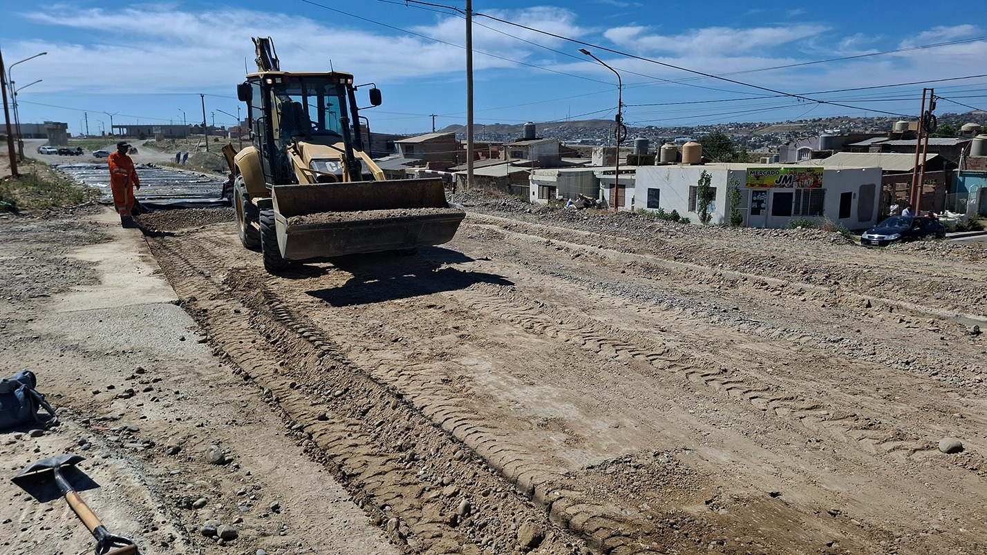 Obras Públicas avanza el hormigonado en la localidad de Caleta Olivia