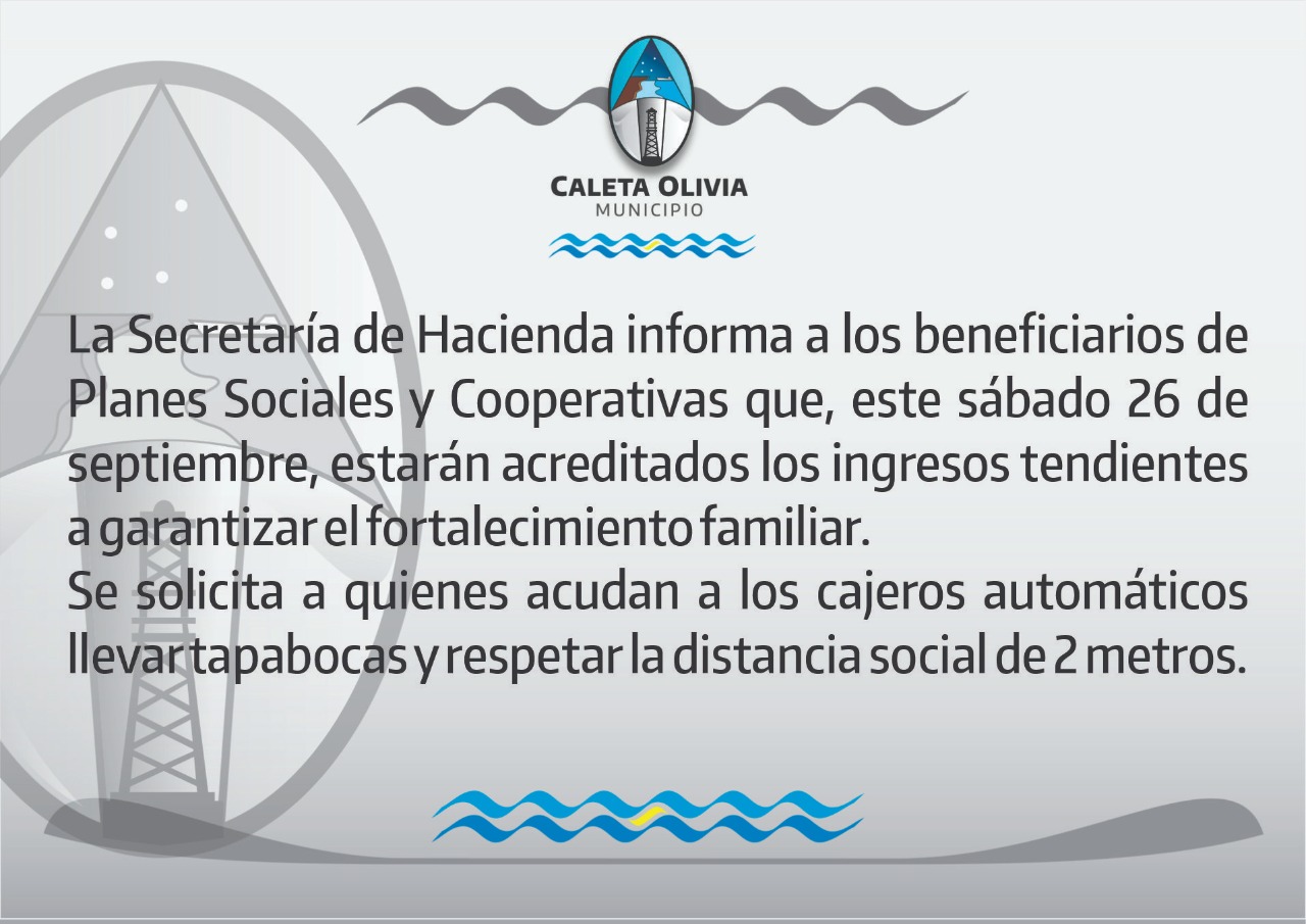 Provincia giró 13 millones para planes y cooperativas y la Municipalidad anunció que cobrarán mañana