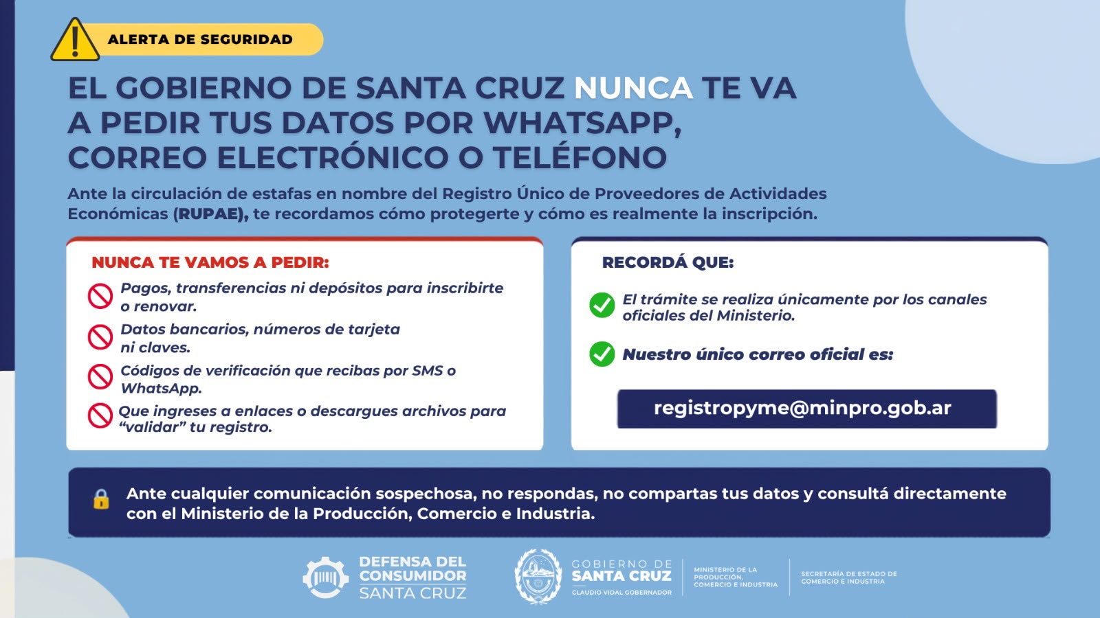 Comercio e Industria: Se advierte sobre un intento de estafa