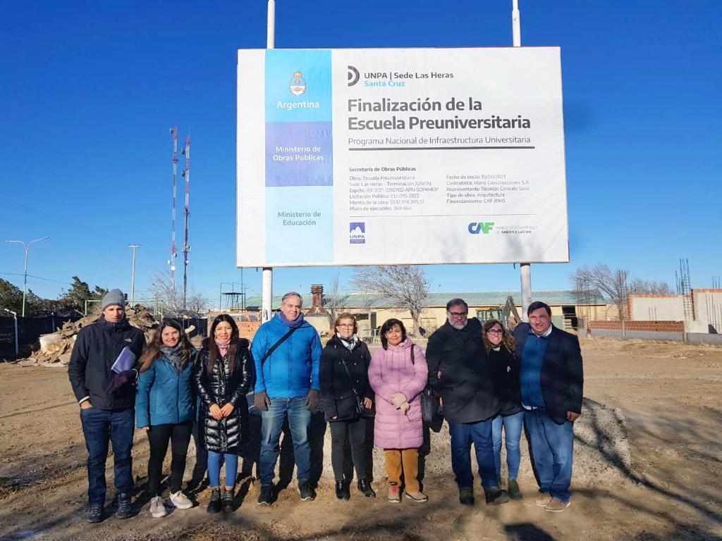 El Ministerio de Obras Públicas constató el inicio de la construcción del edificio de la UNPA en Las Heras