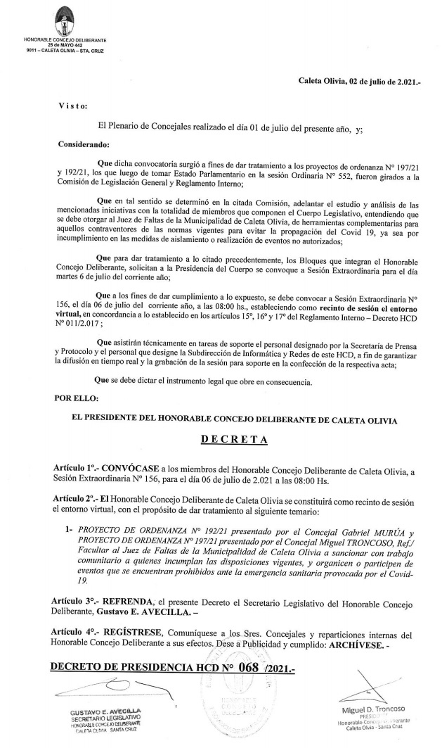 El Concejo Deliberante sesiona para sancionar con duras multas a participantes y organizadores de fiestas clandestinas