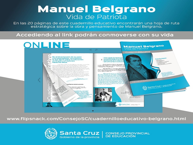 Día de la bandera: el CPE presentó un nuevo cuadernillo educativo sobre Manuel Belgrano