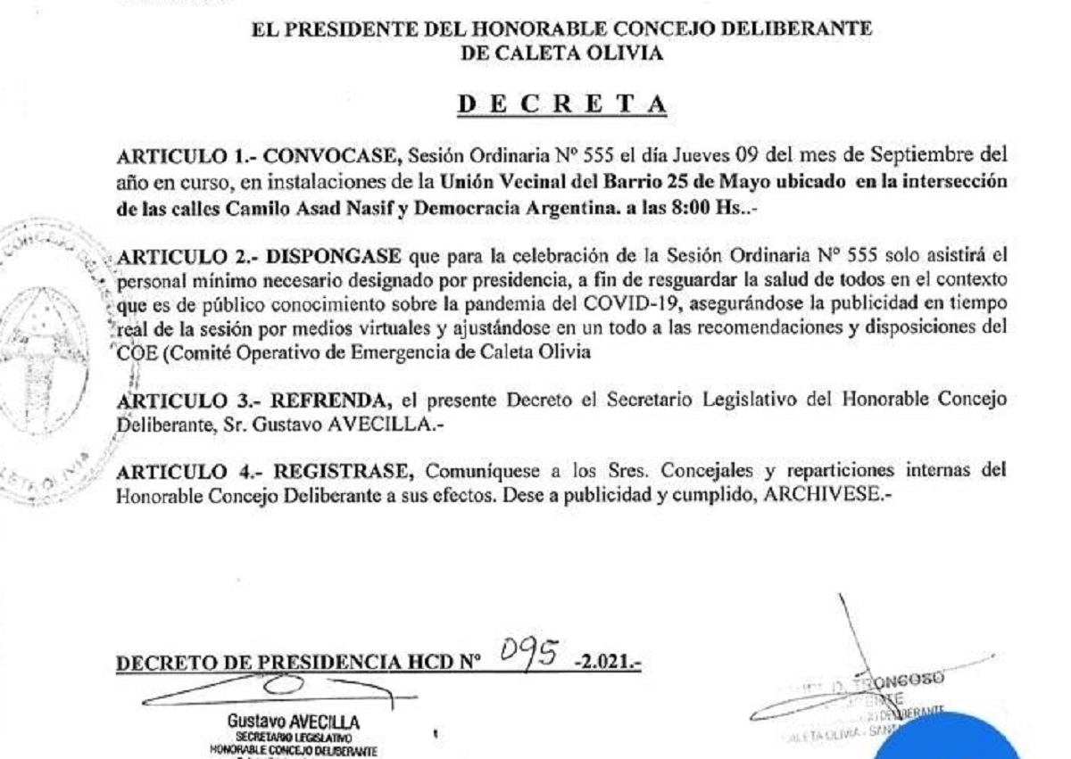 Tras un año y medio de virtualidad, el Concejo Deliberante retoma la presencialidad