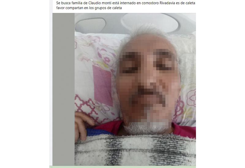 Pidieron ayuda por un hombre internado y en redes aseguraron que sería un femicida