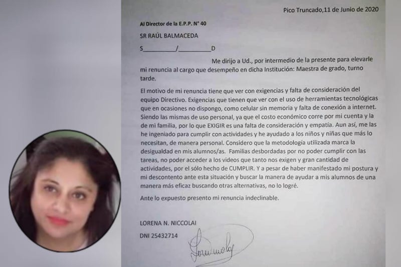 La docente que renuncio hablo, denuncio aprietes de directivos y poca participación de los alumnos