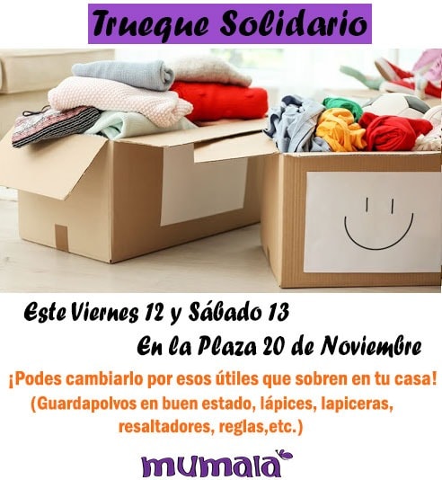 Mumala Caleta Olivia realizará una colecta de útiles escolares en la plaza 20 de Noviembre