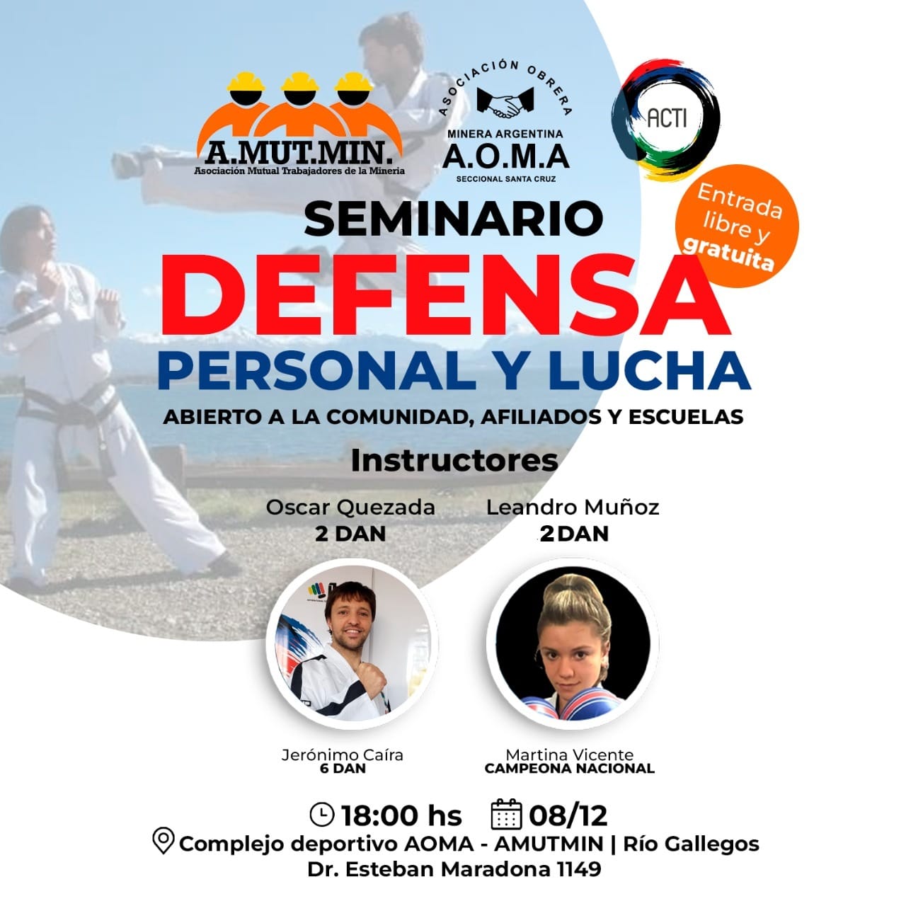 Río Gallegos: Seminario de defensa personal y lucha