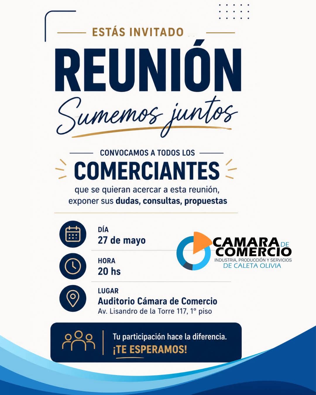 La Cámara de Comercio convoca a una reunión abierta para comerciantes