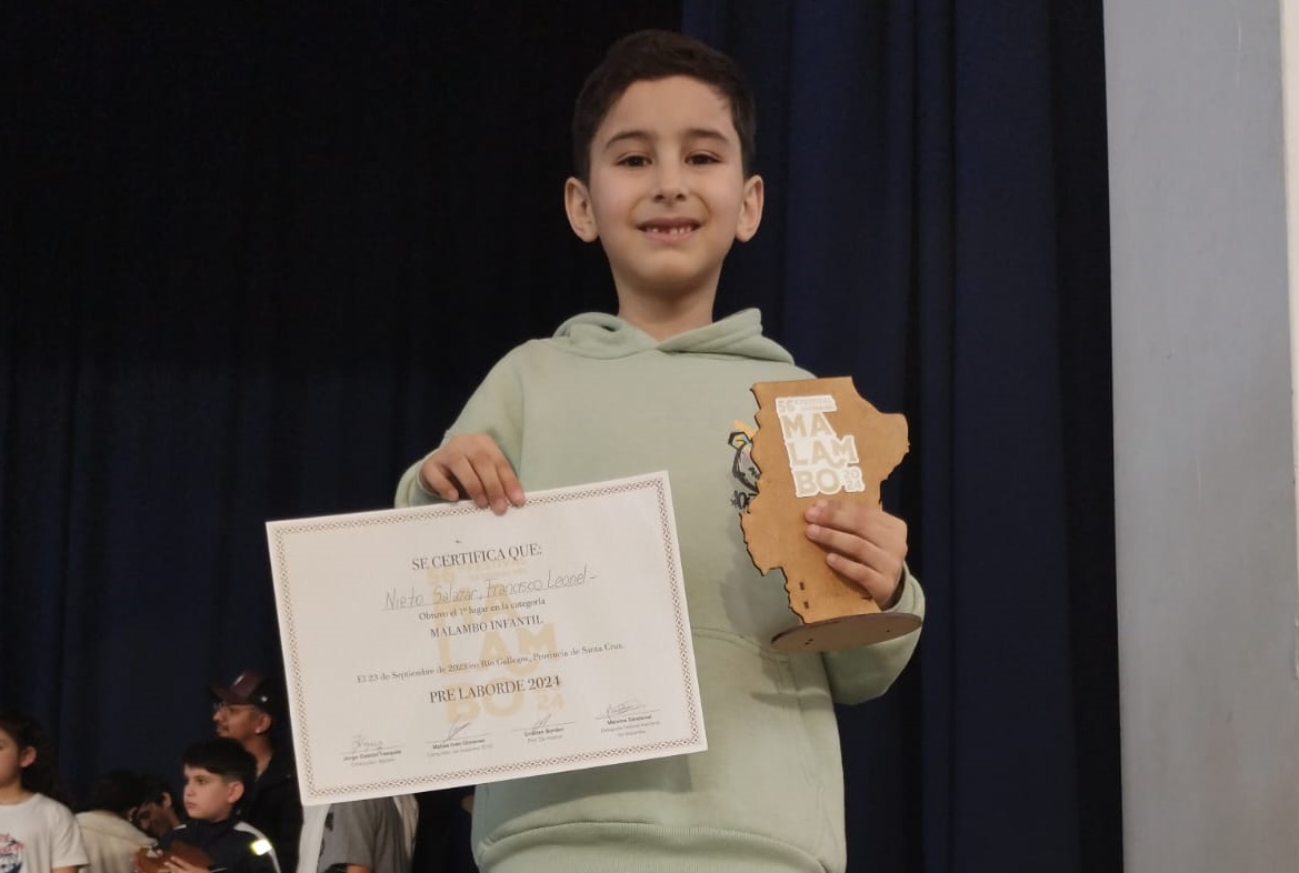 Con 8 años de edad Francisco representará a Santa Cruz en el Festival Nacional de Malambo en Laborde