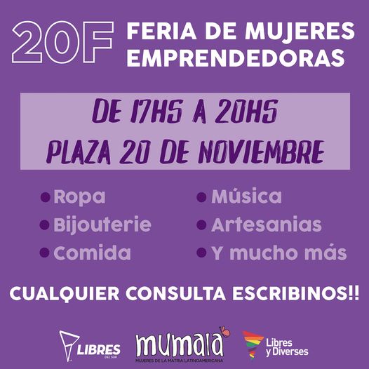 20F: Feria de Mujeres emprendedoras en Caleta Olivia