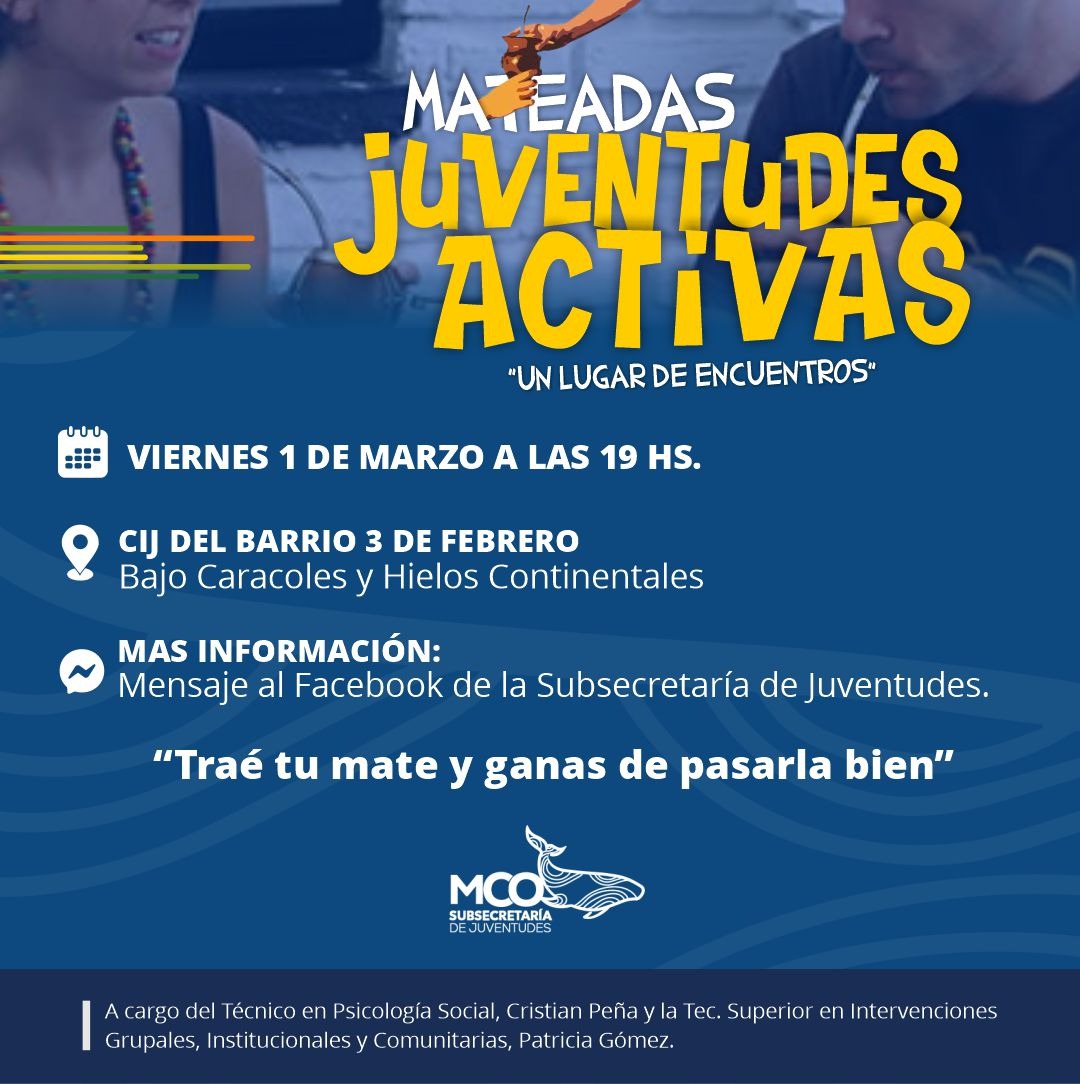 Mate, encuentro y conversación: juventudes activas se reúnen en Caleta Olivia