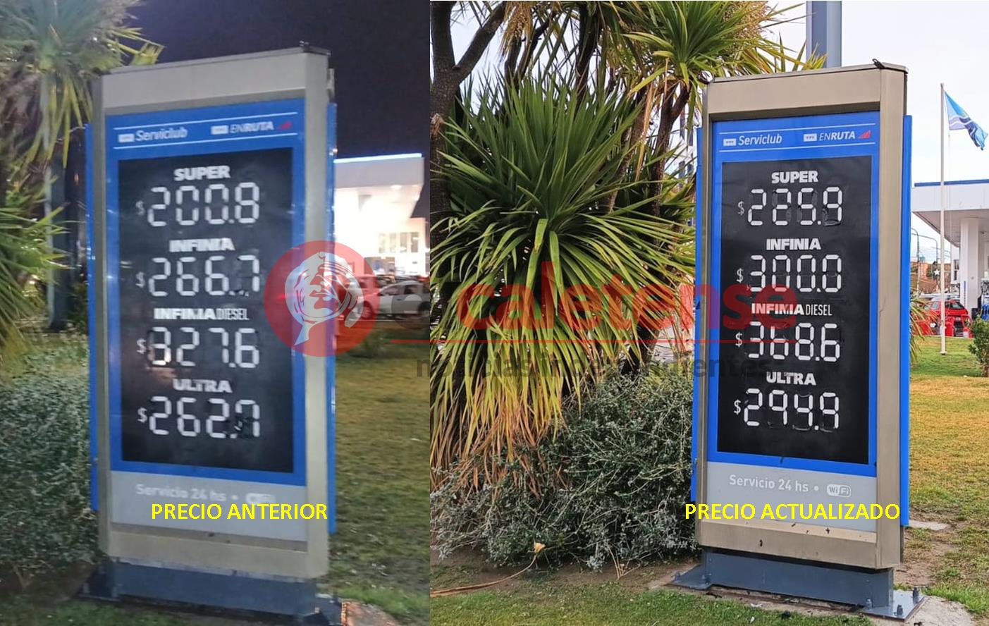 YPF también aumentó sus combustibles: en Caleta Olivia la nafta super supera los $ 225 por litro