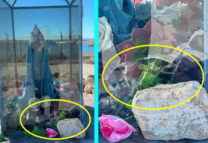 Indignante: Delincuentes rompieron el vidrio y se llevaron el dinero que había dentro de la ermita de la Virgen