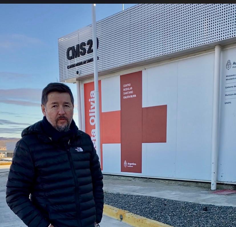 Pedro Muñoz recorrió las obras inconclusas de Caleta Olivia.