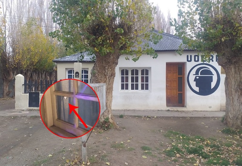 Balearon la sede de la Uocra en Perito Moreno