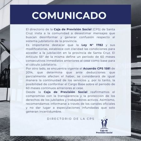 Comunicado de la Caja de Previsión Social