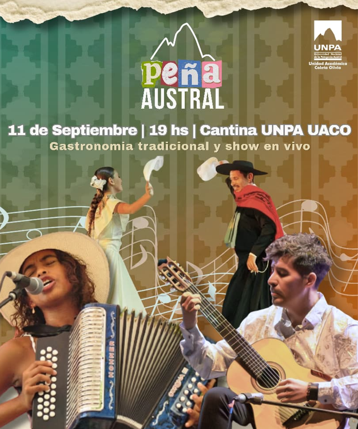Peña Austral: estudiantes de la UNPA organizan un encuentro folclórico para recaudar fondos