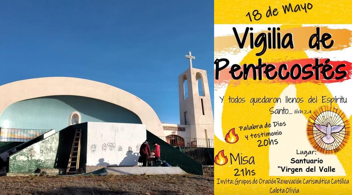 Invitan a participar de la vigilia de Pentecostés en el santuario Virgen del Valle