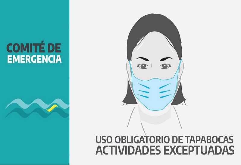 El COE determinó el uso obligatorio de tapabocas para trabajadores de actividades exceptuadas